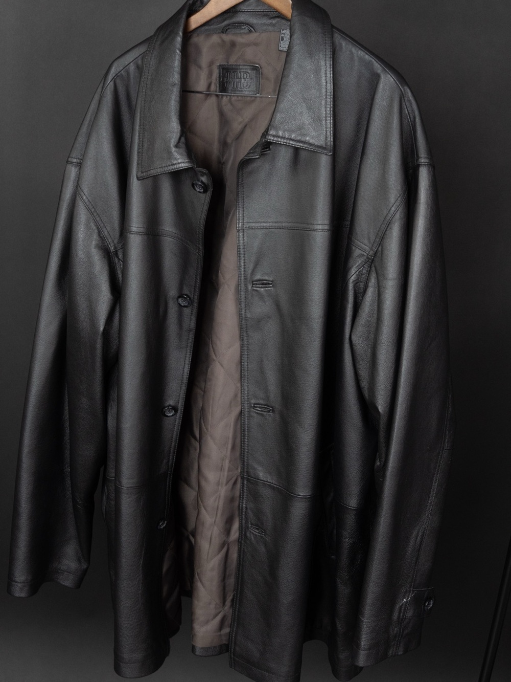 Harbor Bay Black Leather Trench Coat